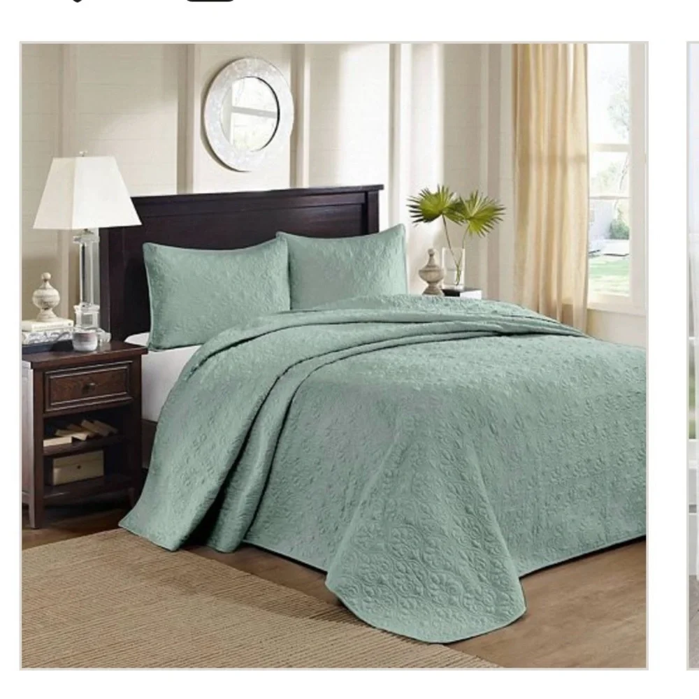 Bedspread Set Seafoam Green